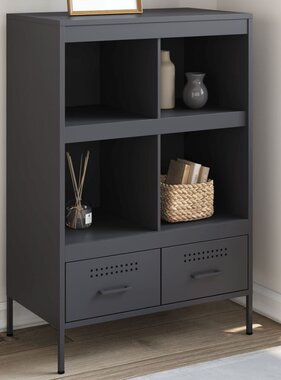 VidaXL Hoge kast 68x39x101,5 cm koudgewalst staal antracietkleurig