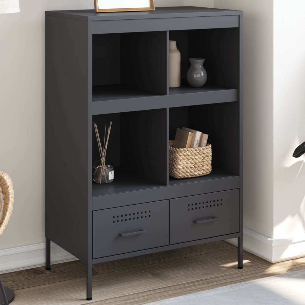 VidaXL Hoge kast 68x39x101,5 cm koudgewalst staal antracietkleurig