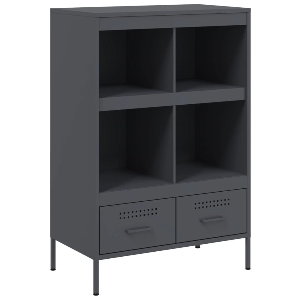 VidaXL Hoge kast 68x39x101,5 cm koudgewalst staal antracietkleurig