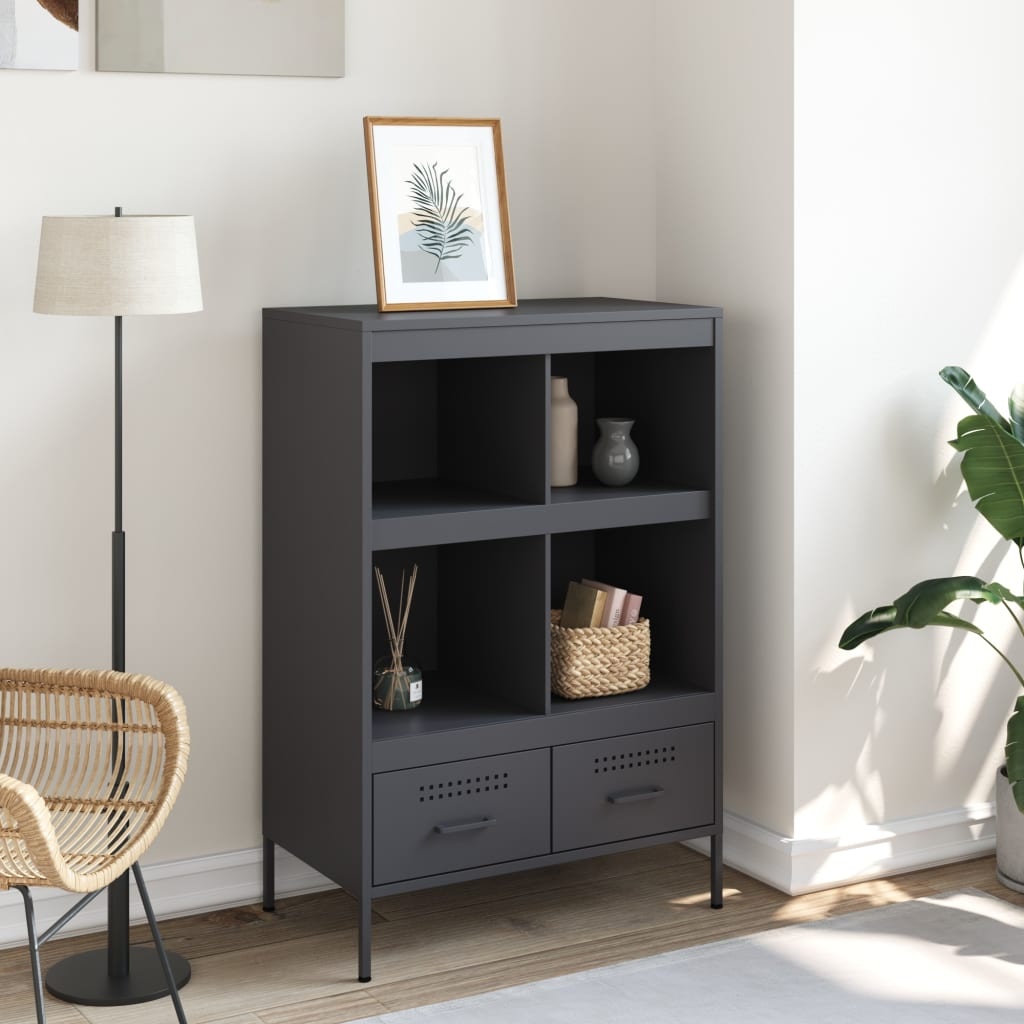 VidaXL Hoge kast 68x39x101,5 cm koudgewalst staal antracietkleurig