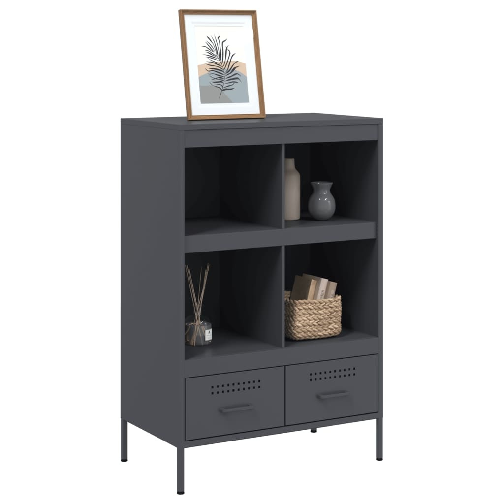 VidaXL Hoge kast 68x39x101,5 cm koudgewalst staal antracietkleurig