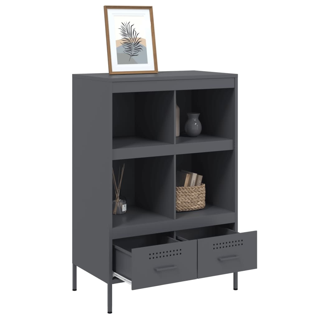 VidaXL Hoge kast 68x39x101,5 cm koudgewalst staal antracietkleurig