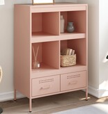 VidaXL Hoge kast 68x39x101,5 cm koudgewalst staal roze