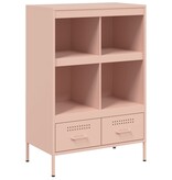 VidaXL Hoge kast 68x39x101,5 cm koudgewalst staal roze