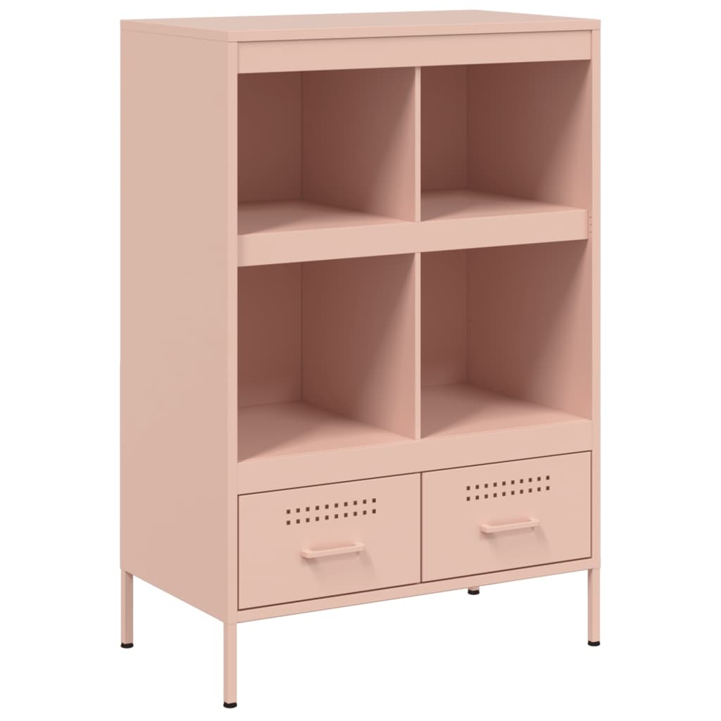 VidaXL Hoge kast 68x39x101,5 cm koudgewalst staal roze