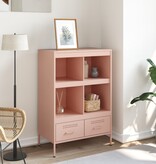VidaXL Hoge kast 68x39x101,5 cm koudgewalst staal roze