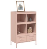 VidaXL Hoge kast 68x39x101,5 cm koudgewalst staal roze