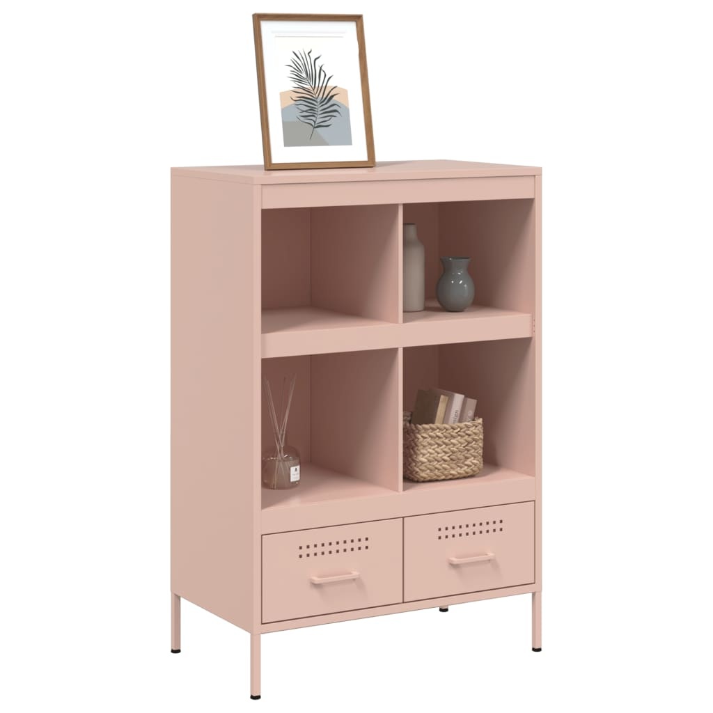VidaXL Hoge kast 68x39x101,5 cm koudgewalst staal roze