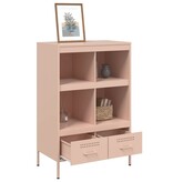 VidaXL Hoge kast 68x39x101,5 cm koudgewalst staal roze