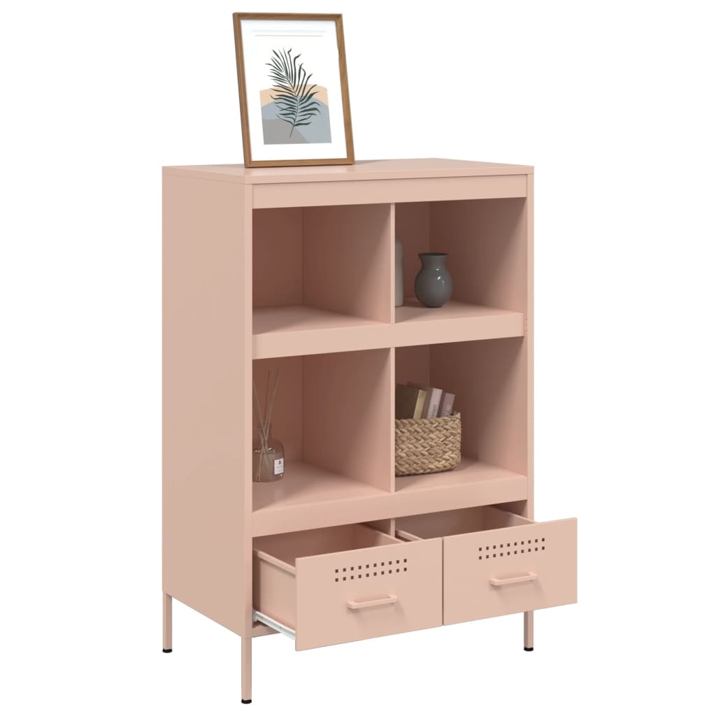 VidaXL Hoge kast 68x39x101,5 cm koudgewalst staal roze
