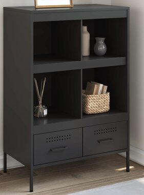 VidaXL Hoge kast 68x39x101,5 cm koudgewalst staal zwart