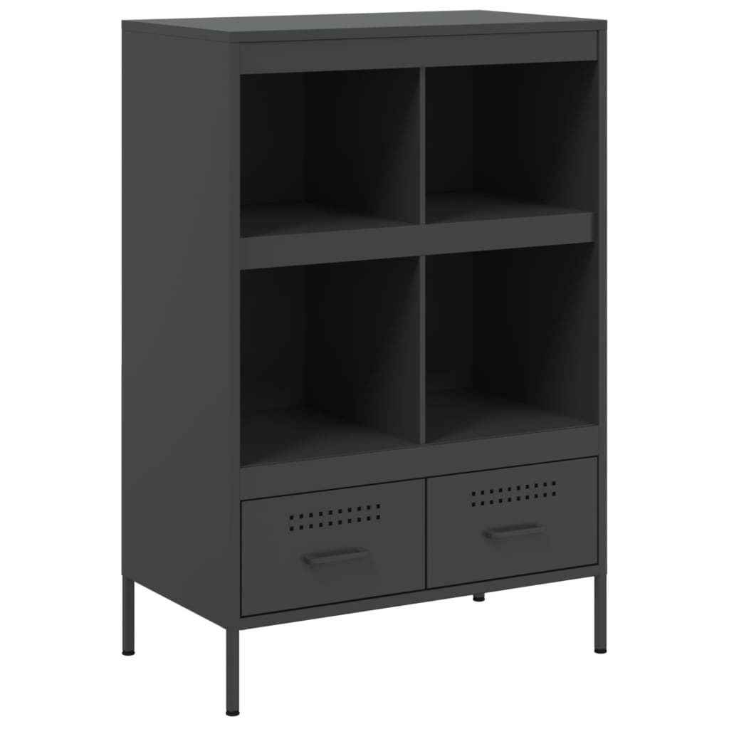 VidaXL Hoge kast 68x39x101,5 cm koudgewalst staal zwart