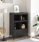 VidaXL Hoge kast 68x39x101,5 cm koudgewalst staal zwart