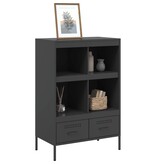 VidaXL Hoge kast 68x39x101,5 cm koudgewalst staal zwart