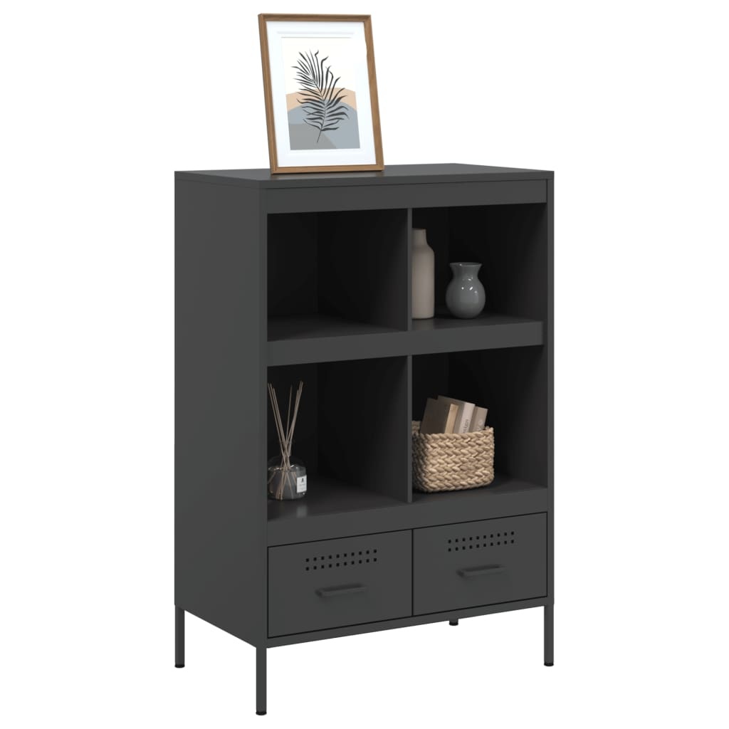 VidaXL Hoge kast 68x39x101,5 cm koudgewalst staal zwart