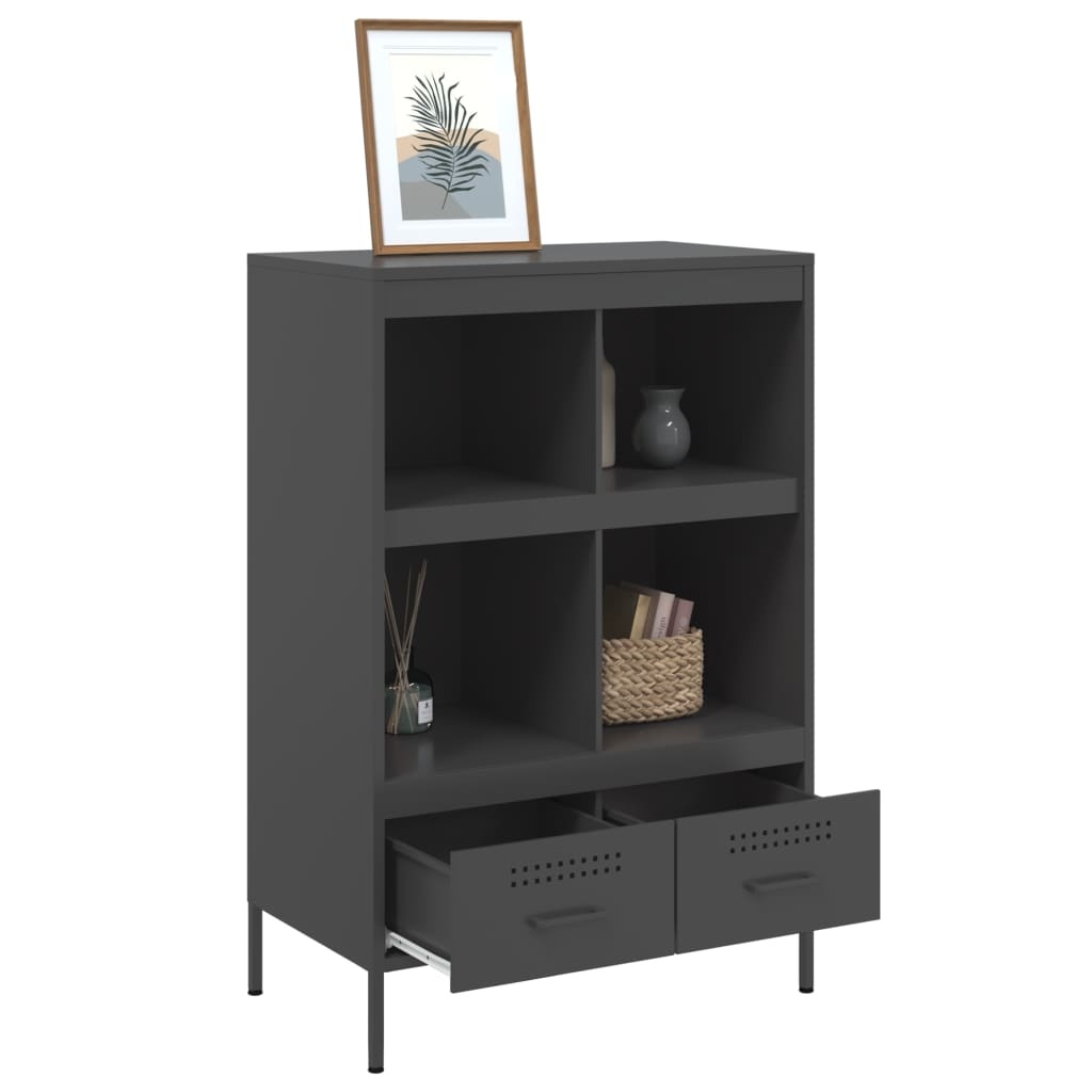 VidaXL Hoge kast 68x39x101,5 cm koudgewalst staal zwart