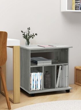 VidaXL Kast verrijdbaar 60x45x60 cm bewerkt hout grijs sonoma eiken