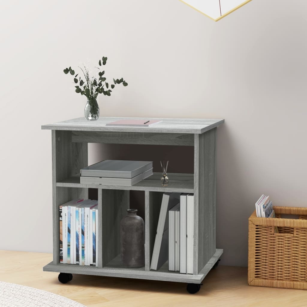VidaXL Kast verrijdbaar 60x45x60 cm bewerkt hout grijs sonoma eiken