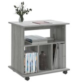 VidaXL Kast verrijdbaar 60x45x60 cm bewerkt hout grijs sonoma eiken
