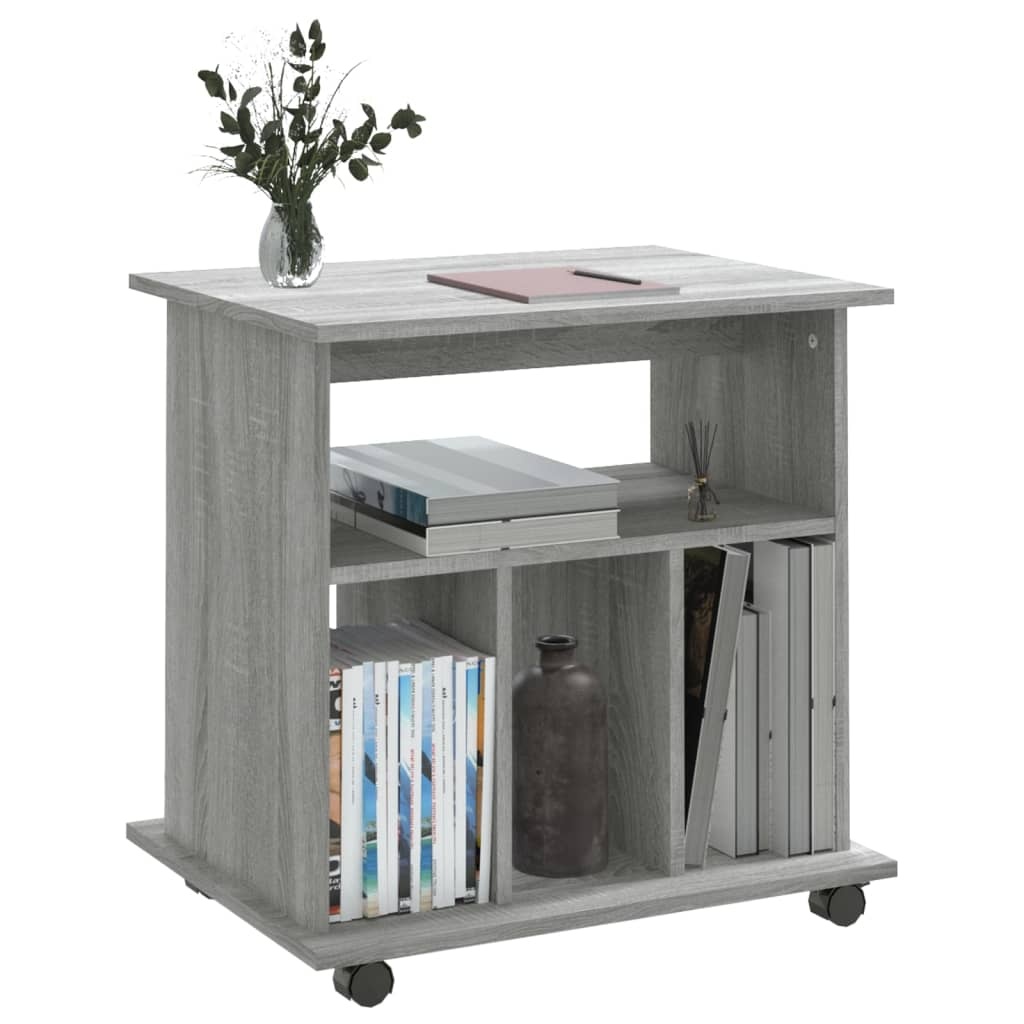 VidaXL Kast verrijdbaar 60x45x60 cm bewerkt hout grijs sonoma eiken