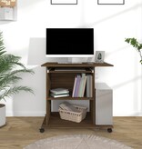 VidaXL Computerbureau 80x50x75 cm bewerkt hout bruin eikenkleur