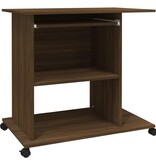 VidaXL Computerbureau 80x50x75 cm bewerkt hout bruin eikenkleur