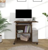 VidaXL Computerbureau 80x50x75 cm bewerkt hout bruin eikenkleur