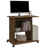 VidaXL Computerbureau 80x50x75 cm bewerkt hout bruin eikenkleur