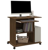 VidaXL Computerbureau 80x50x75 cm bewerkt hout bruin eikenkleur