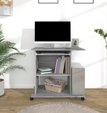 VidaXL Computerbureau 80x50x75 cm bewerkt hout grijs sonoma eikenkleur