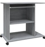 VidaXL Computerbureau 80x50x75 cm bewerkt hout grijs sonoma eikenkleur