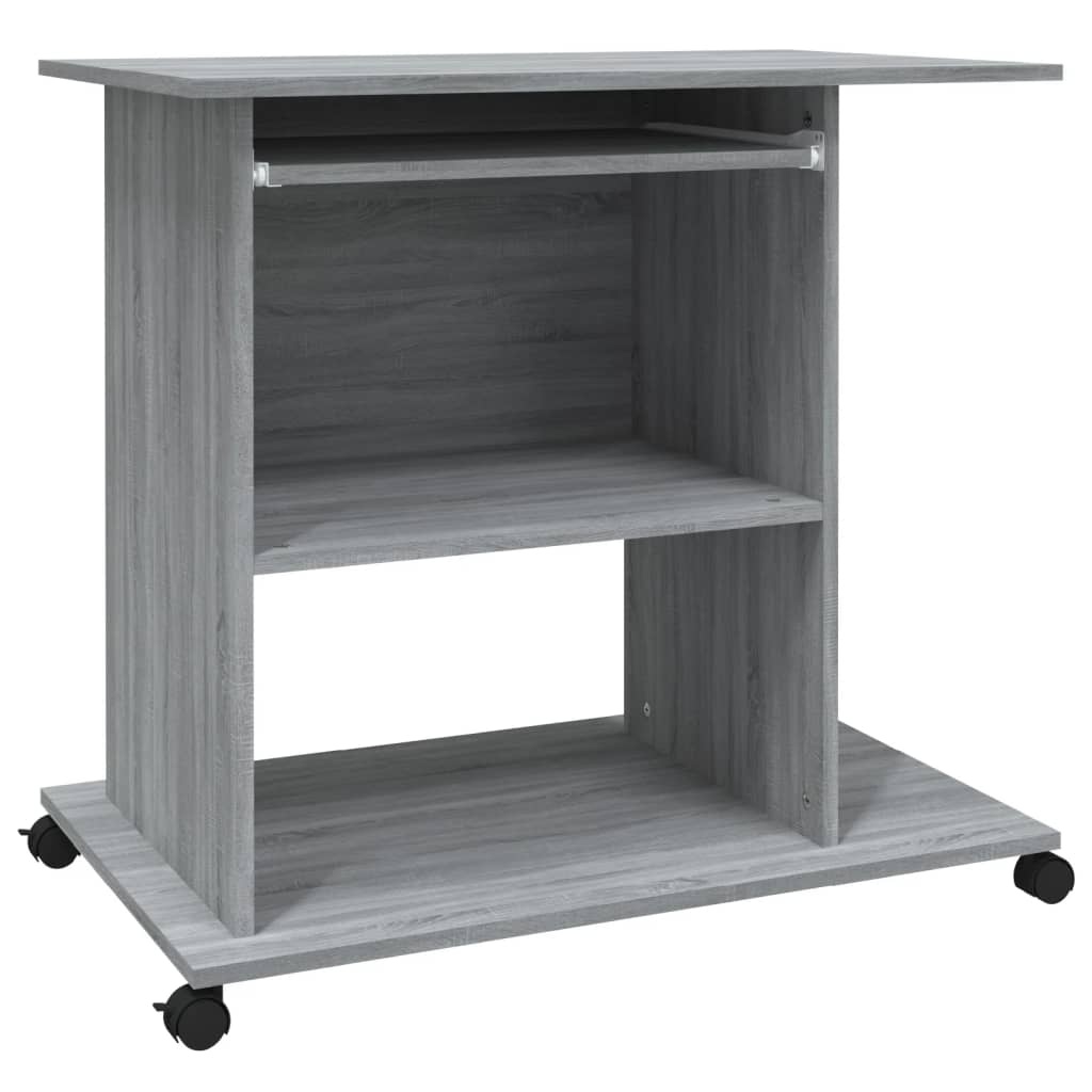 VidaXL Computerbureau 80x50x75 cm bewerkt hout grijs sonoma eikenkleur