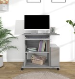 VidaXL Computerbureau 80x50x75 cm bewerkt hout grijs sonoma eikenkleur