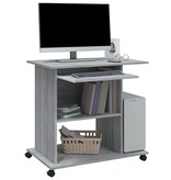 VidaXL Computerbureau 80x50x75 cm bewerkt hout grijs sonoma eikenkleur