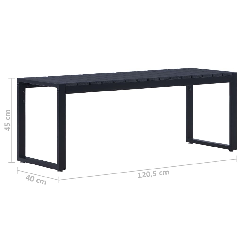 VidaXL Tuinbank 120,5 cm PS-plaat zwart