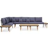 VidaXL Loungeset 7-zits met kussens massief acaciahout bruin