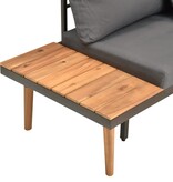 VidaXL 4-delige Loungeset met kussens massief acaciahout