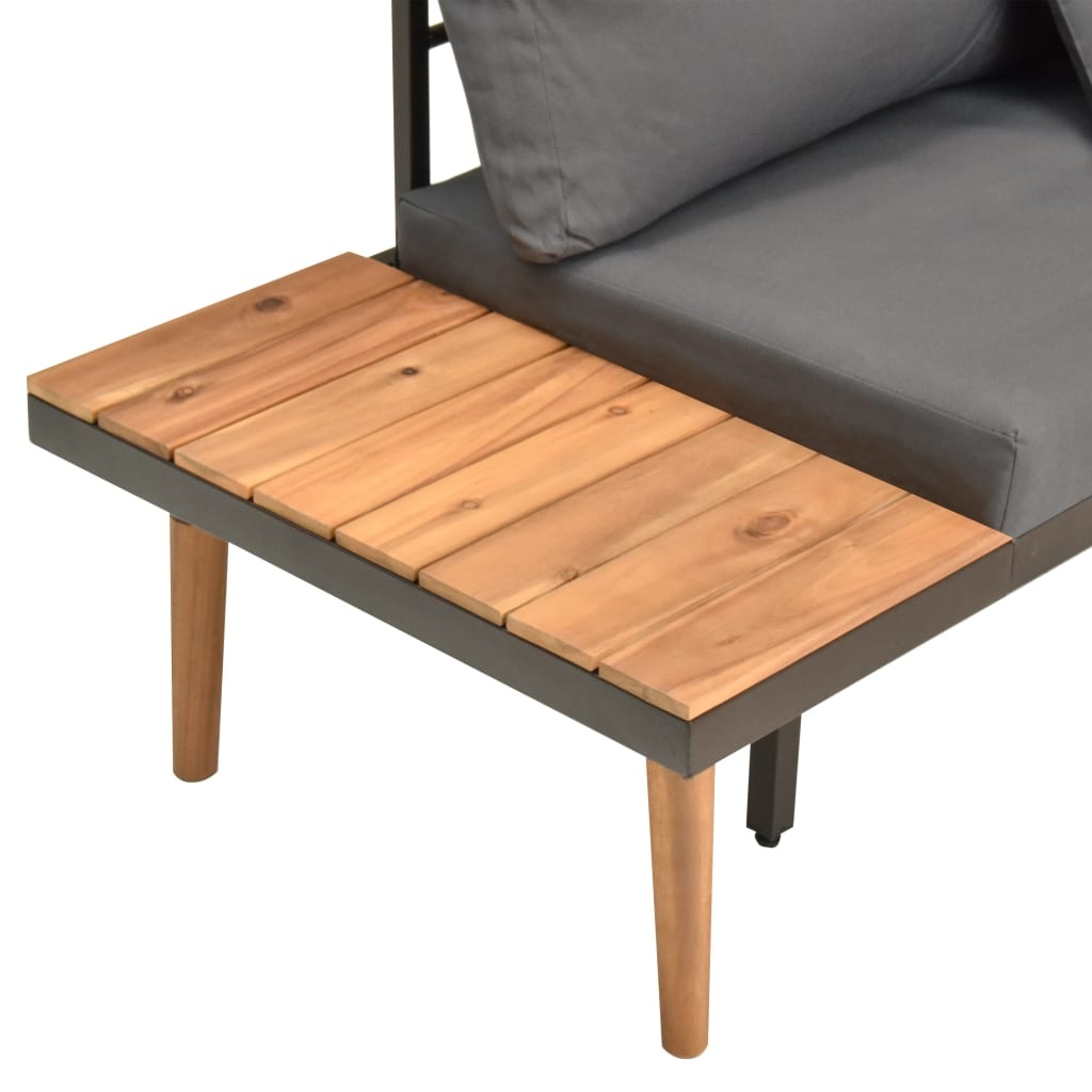 VidaXL 4-delige Loungeset met kussens massief acaciahout