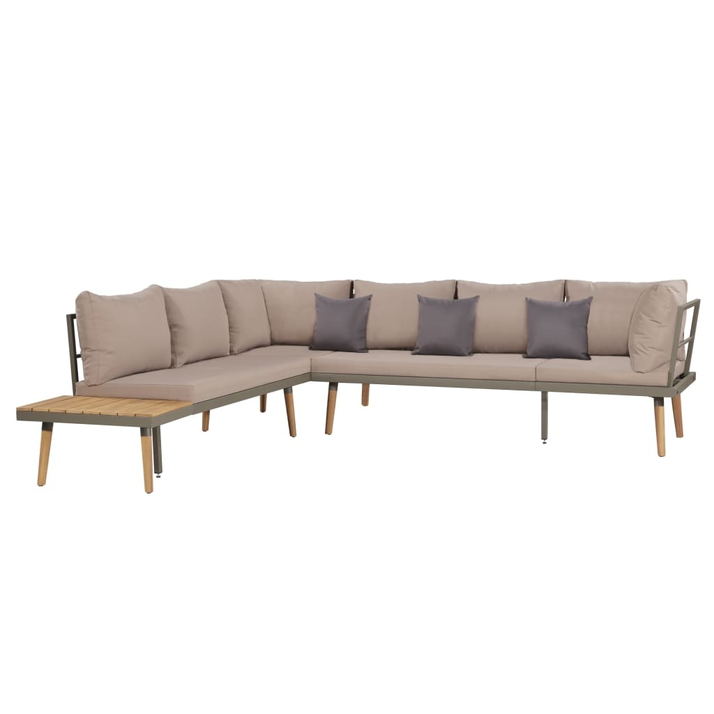 VidaXL 4-delige Loungeset met kussens massief acaciahout bruin