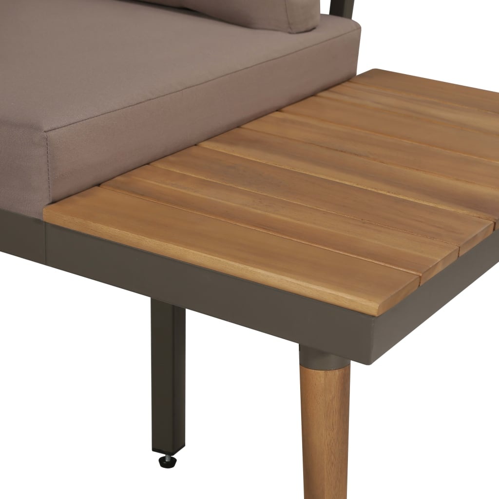 VidaXL 4-delige Loungeset met kussens massief acaciahout bruin
