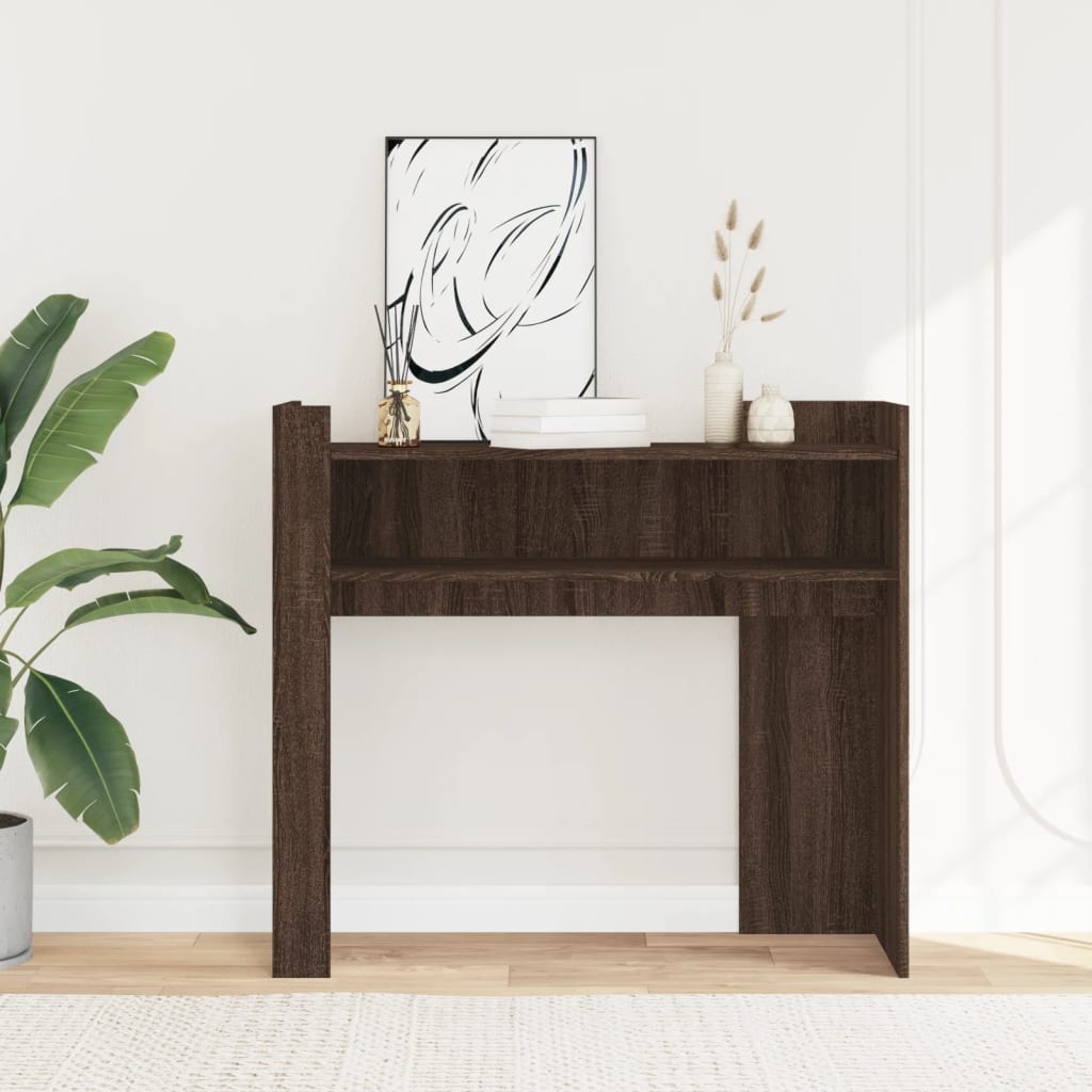 VidaXL Wandtafel 100x35x90 cm bewerkt hout bruin eikenkleurig