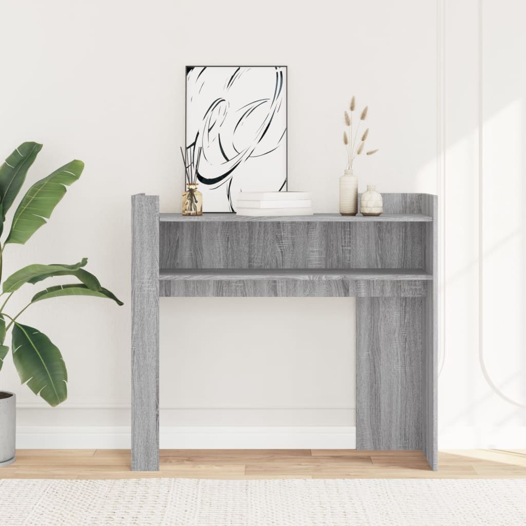 VidaXL Wandtafel 100x35x90 cm bewerkt hout grijs sonoma eikenkleurig
