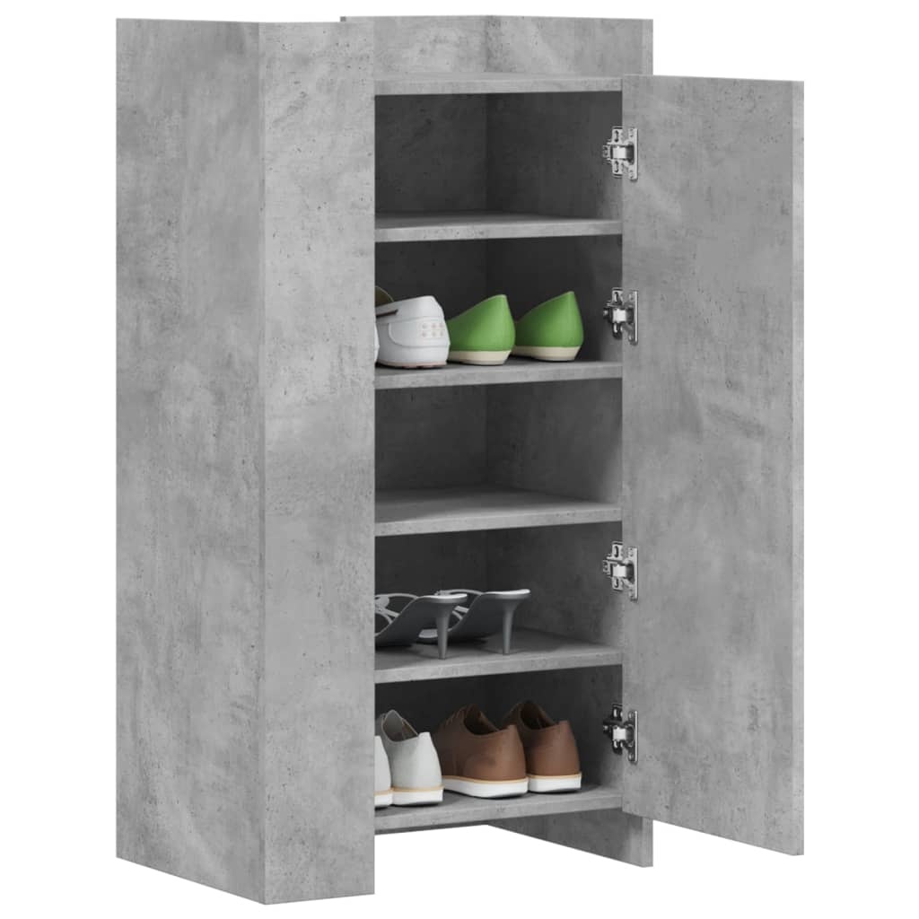 VidaXL Schoenenkast 52x37,5x100 cm bewerkt hout betongrijs
