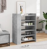 VidaXL Schoenenkast 74,5x37,5x100 cm bewerkt hout betongrijs