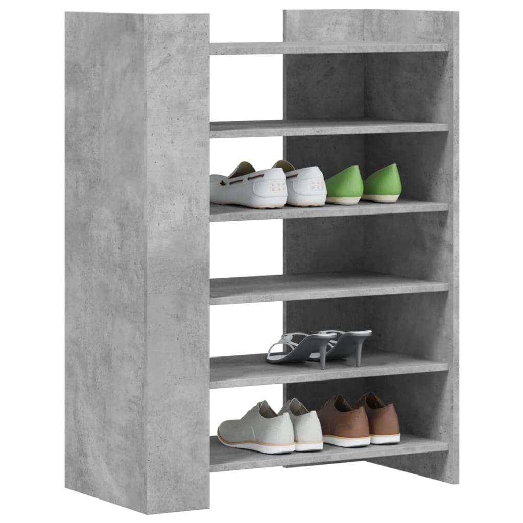 VidaXL Schoenenkast 74,5x37,5x100 cm bewerkt hout betongrijs