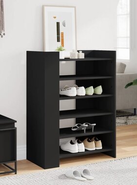 VidaXL Schoenenkast 74,5x37,5x100 cm bewerkt hout zwart