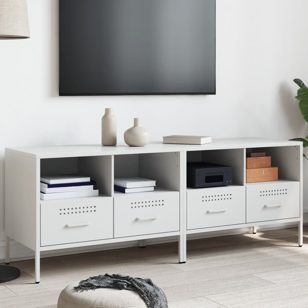 VidaXL Tv-meubelen 2 st 68x39x50,5 cm koudgewalst staal wit
