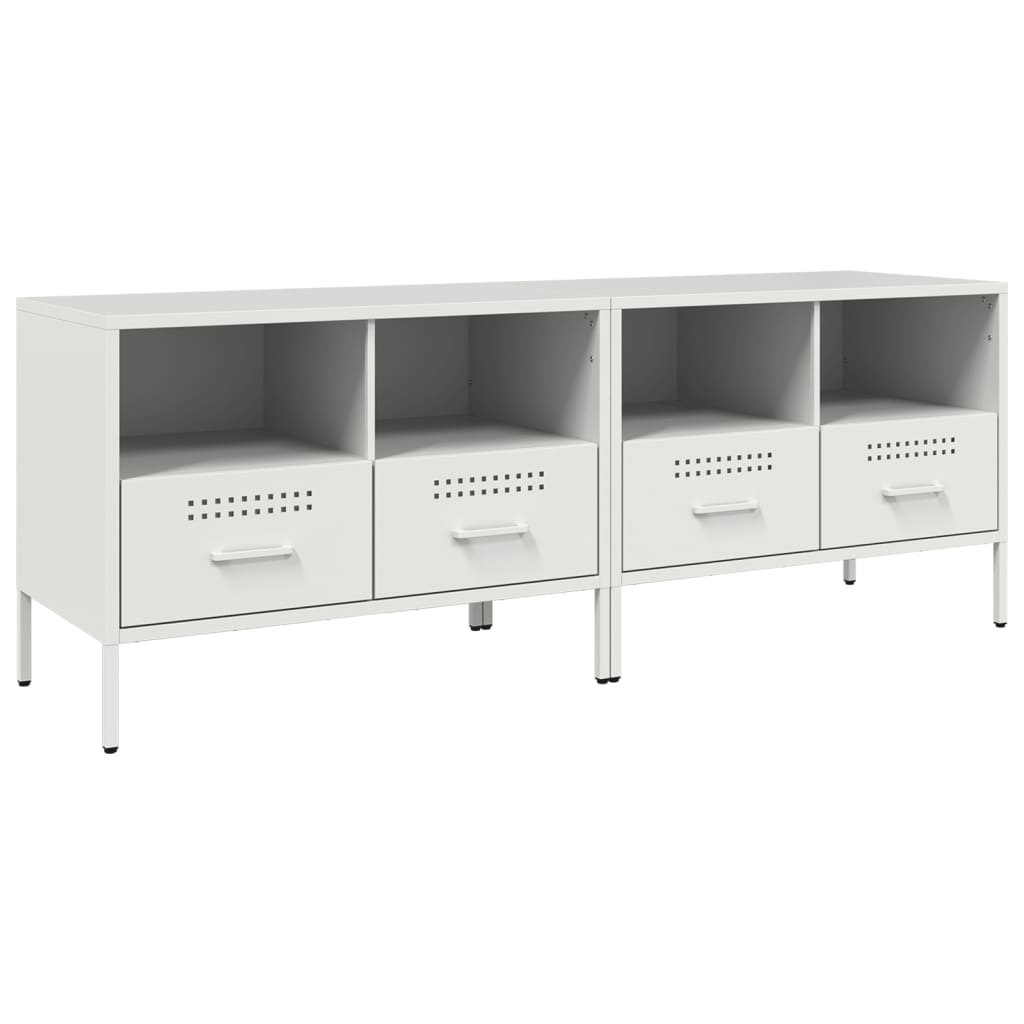 VidaXL Tv-meubelen 2 st 68x39x50,5 cm koudgewalst staal wit