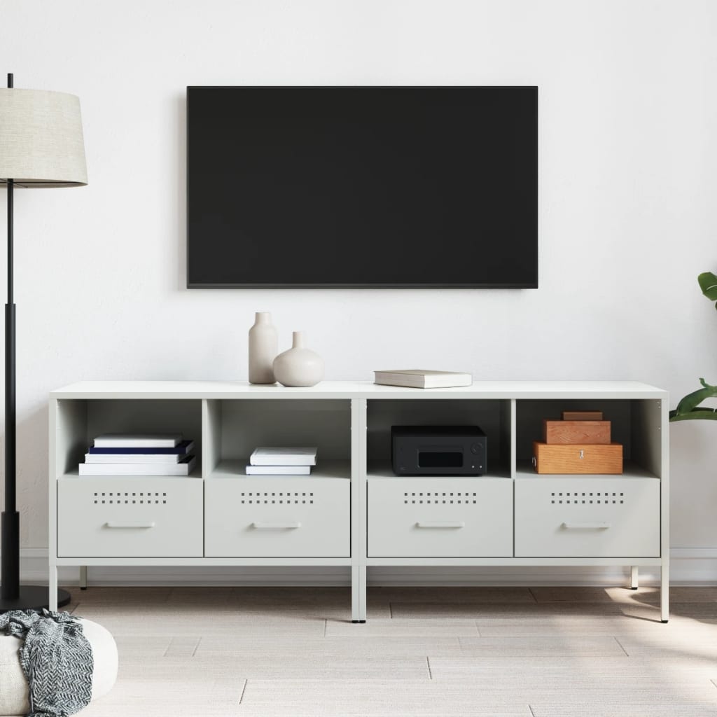 VidaXL Tv-meubelen 2 st 68x39x50,5 cm koudgewalst staal wit