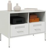 VidaXL Tv-meubelen 2 st 68x39x50,5 cm koudgewalst staal wit